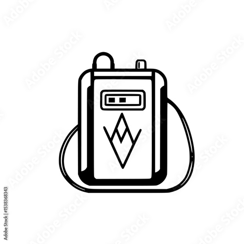 Portable black icon featuring a sleek design, representing a technology device commonly used for communication