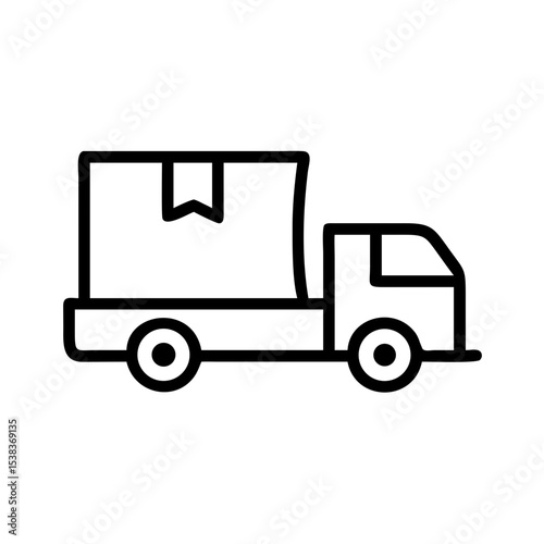 Delivery truck icon in outline style