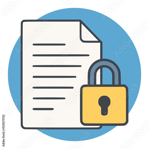 document control file work quality flat color vector illustration template design