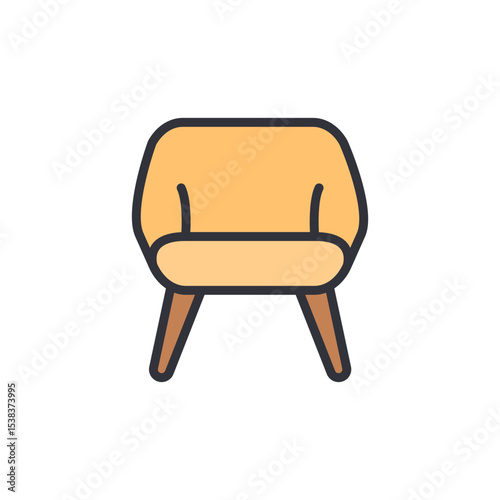 Stylish Icon Of A Modern Armchair With Transparent Background