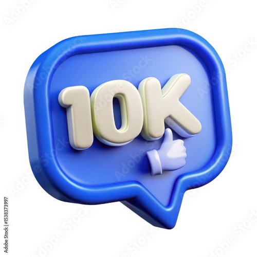 10k followers social media badge isolated on white background