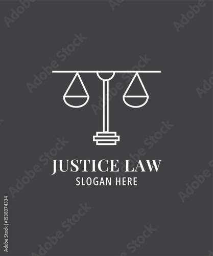 law firm line style vector logo design, justice law logo design template, attorney and law logo design
