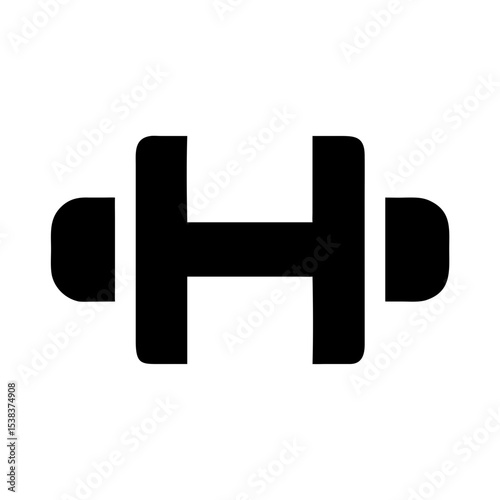 Workout Dumbbell Vector Icon - Strength Training Symbol