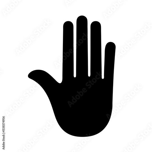 Simple silhouette illustration of an open hand with outstretched fingers