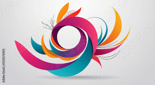 Abstract vector background with colourful floral swirl pattern illustration
