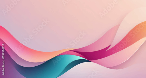 Colourful abstract background with wavy lines, curves, and a pink, light, and colourful flowing pattern design