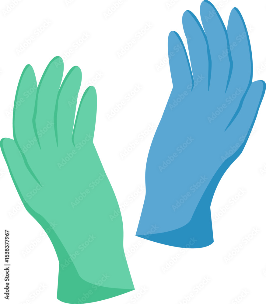 Obraz premium Medical protective latex gloves. Vector illustration with transparent background. 