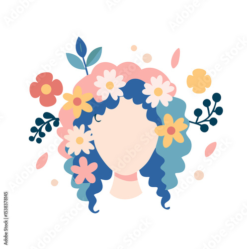 Hair style and flowers