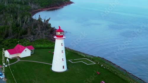 Aerial View of Point Prim Lighthouse, Prince Edward Island