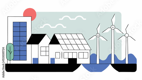 Sustainable Cityscape Green Energy and Modern Living