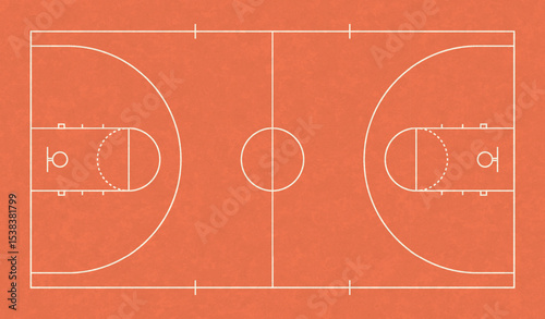 Basketball court top view, Basketball court line