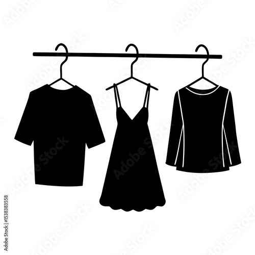 female shirts on hangers