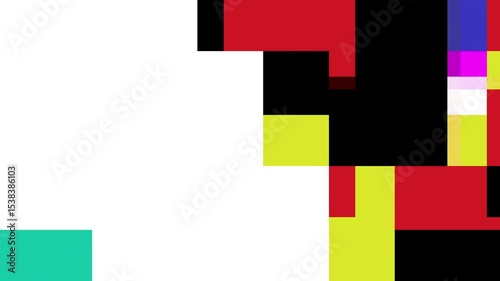 Wallpaper Mural Looping Animated Abstract Background of Pixel Blocks with Digital Neoplasticism Aesthetics Torontodigital.ca