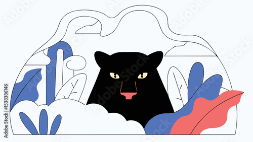 Black Panther in Lush Foliage
