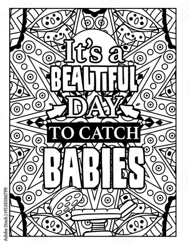 Funny Obstetrician Coloring Pages, sarcastic OBGYN quotes, Funny Gynecologist gift, midwife coloring pages