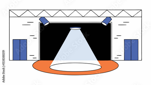 Empty Stage with Spotlights