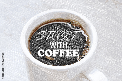 START WITH COFFEE - START WITH COFFEE Logotype with cup of coffee image
