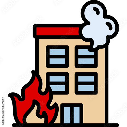 building on fire icon