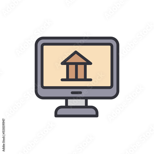 Online Banking Displayed On Computer Screen With Transparent Background