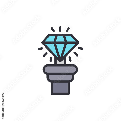Illustrative Icon Of An Exquisite Diamond Exhibiting Luxury And Elegance