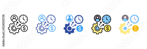Resource Allocation Multi Style Icon Set