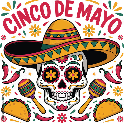 cinco de mayo a colorful t shirt design