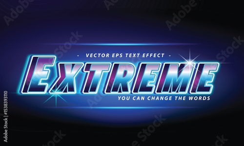 extreme with text effect illustration