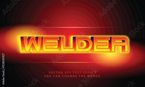 welder with text effect illustration