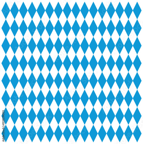 Seamless blue and white diamond pattern inspired by Bavarian flag for backgrounds, textiles, and Oktoberfest designs