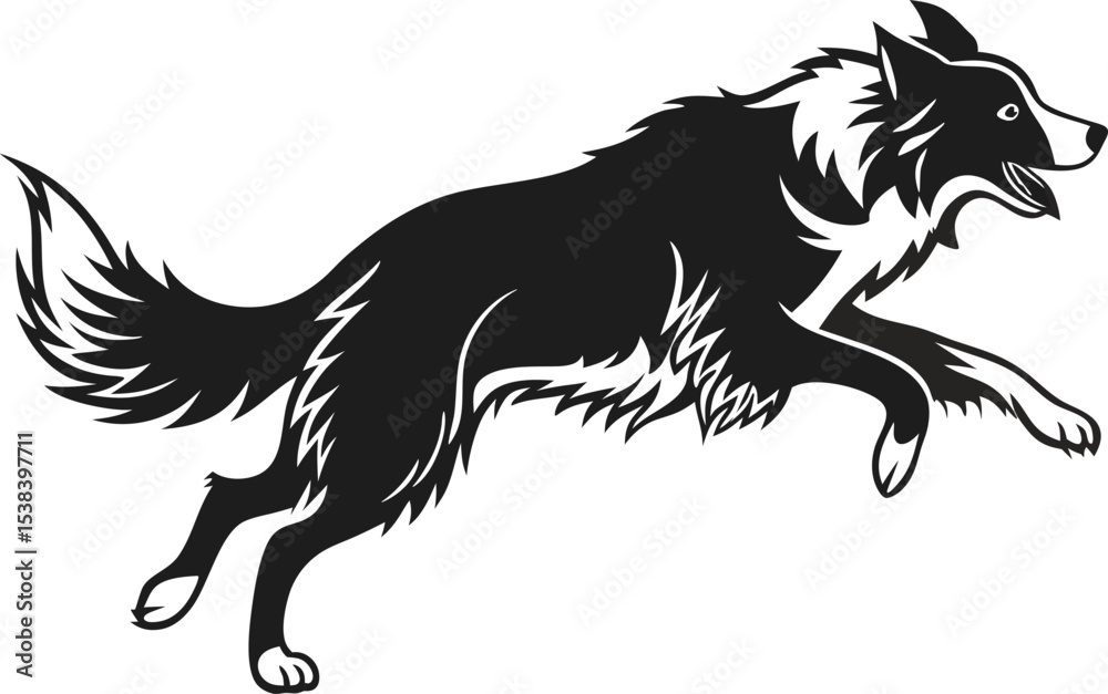Obraz premium a cute dog is enjoying it's funny moment