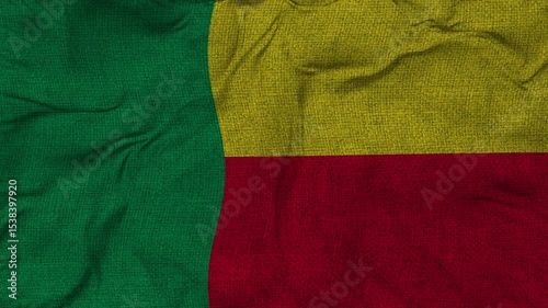 Benin flag animation seamless loop. 4k