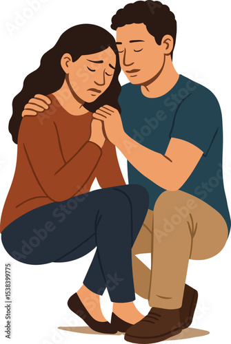Couple Comforting Each Other Emotionally
