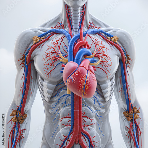 3d rendered medical illustration of a man's cardiovascular system