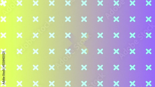 Shifting gradient showing scrolling X grid with pulsing diamond outlines, clover motif looping