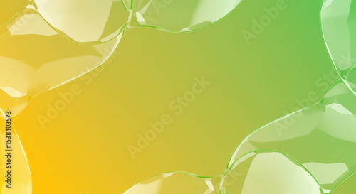 Soft Gradient with Bubble Texture Overlay. Organic Shape Gradient with Transparent Elements, Modern Abstract Background with Clear Spheres