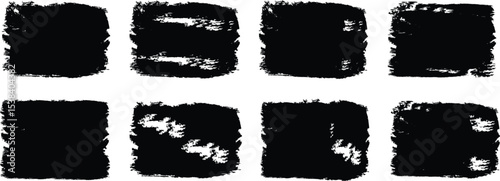 Brush strokes vector. Brush line set. Paint, ink brush, brush strokes, brushes, lines, frames, buttons, grungy rough grunge thick paint line texture. Black paintbrush box set
