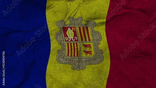 Andorra flag animation seamless loop. 4k