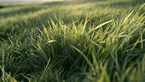 a field of green grass swaying gently in the wind