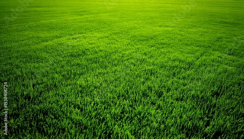 Wide format background image of green carpet of neatly trimmed grass. Beautiful grass textur.jpg