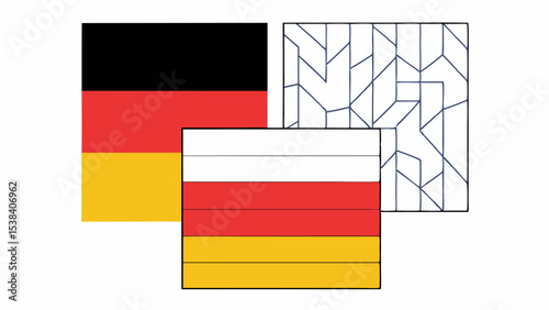Abstract German Flag Design with Geometric Pattern