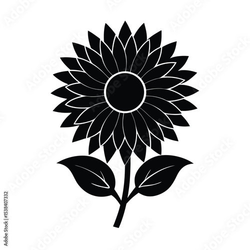 Sunflower flower vector silhouette