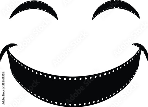 Smiling Film Reel Silhouette - Cinematic Joy