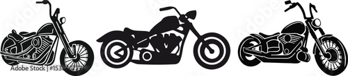 Harley Motor Vector. Vector set of motorcycle illustrations. Motorcycle Silhouette. Harley Davidson