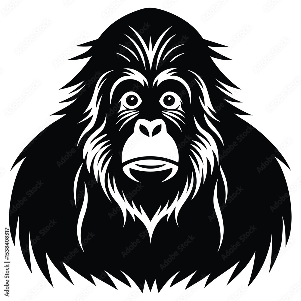 Obraz premium orangutan vector icon sit