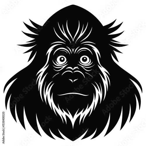 orangutan vector icon sit