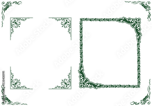 Decorative Celtic knot patterns designed for artistic borders and framing elements in various artistic applications