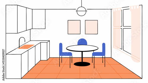 Modern Kitchenette with Dining Area
