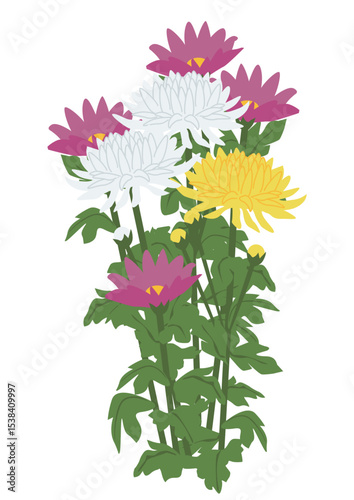 お供え用の菊の花のベクターイラスト