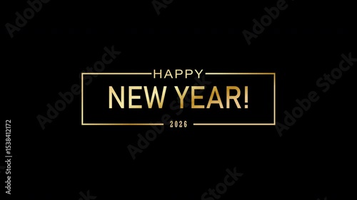 Happy New Year. Holiday greeting animation. The idea of an icon for video, social network, corporate design and creative ideas.