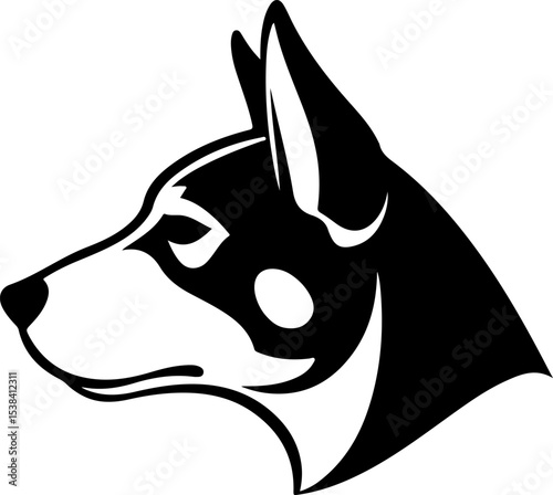 black and white dog vector